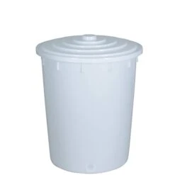 BRB Kunststofftonne 150 Liter Mit Deckel, Weiß