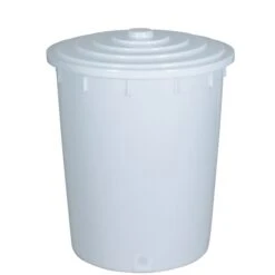 BRB Kunststofftonne 200 Liter Mit Deckel, Weiß