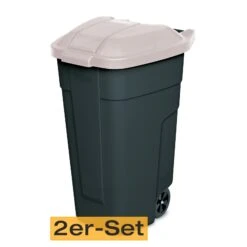 BRB Mülltonne 100 Liter VE: 2 Stück, Anthrazit/beige