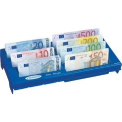 Rottner Cash Notes Geldzählbrett Mit 7 Geldscheinfächern Blau