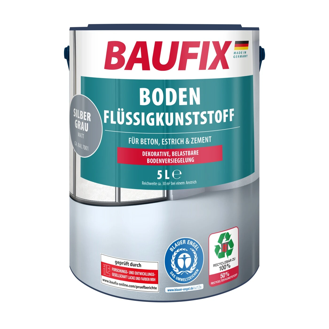 BAUFIX Boden-Flüssigkunststoff Silbergrau 5 L