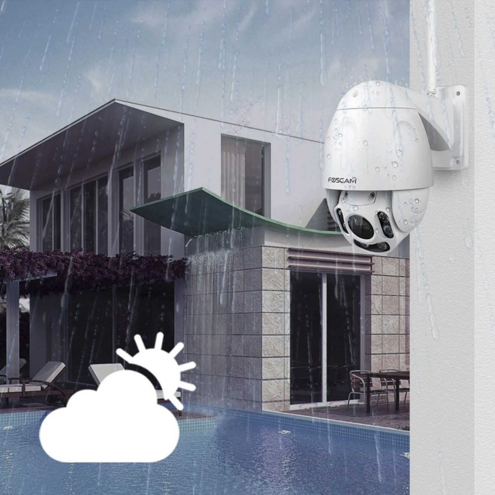 Foscam FI9928P 2 Megapixel FULL HD WLAN PTZ Dome Überwachungskamera Mit 4-fach Optischem Zoom – Bild 5