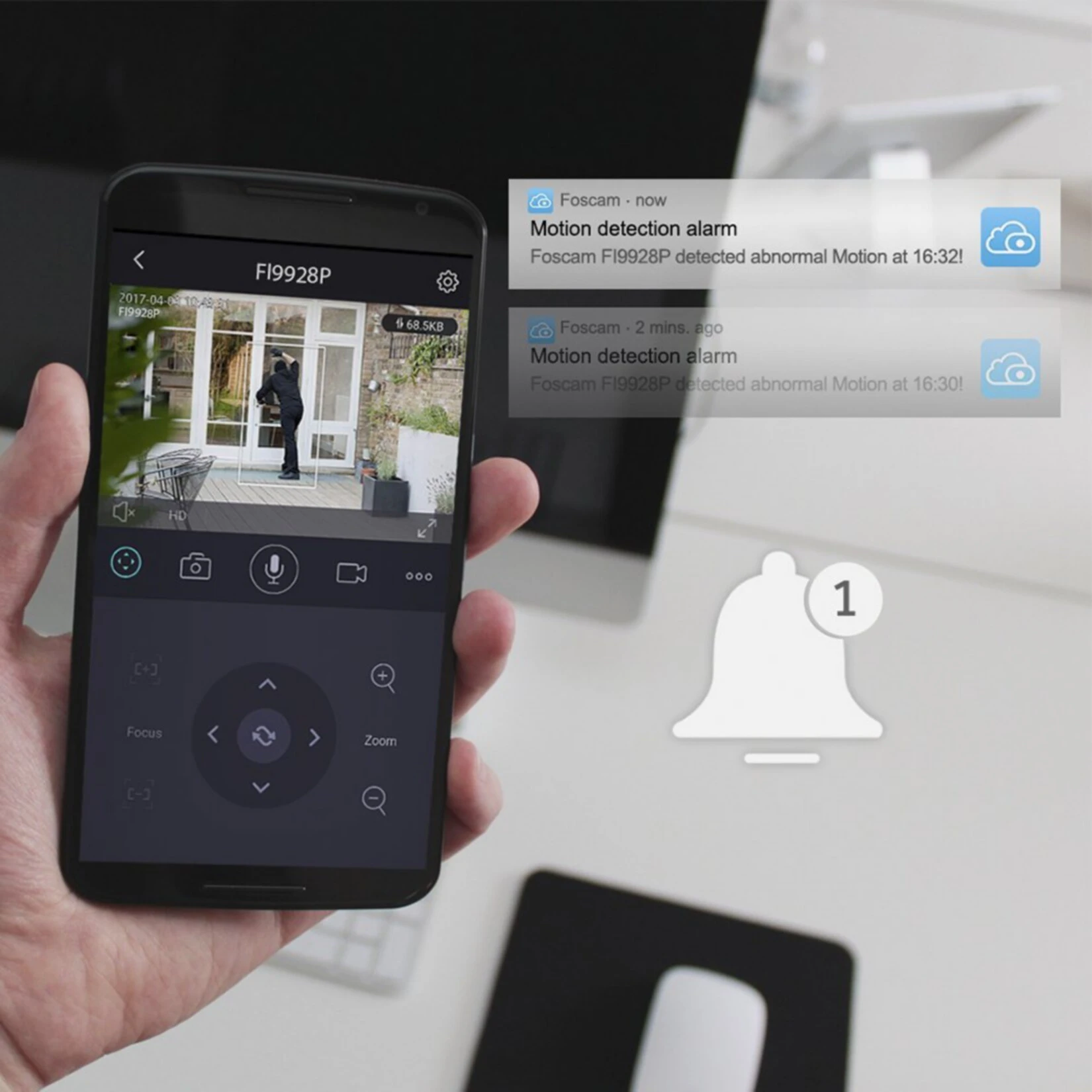 Foscam FI9928P 2 Megapixel FULL HD WLAN PTZ Dome Überwachungskamera Mit 4-fach Optischem Zoom – Bild 6