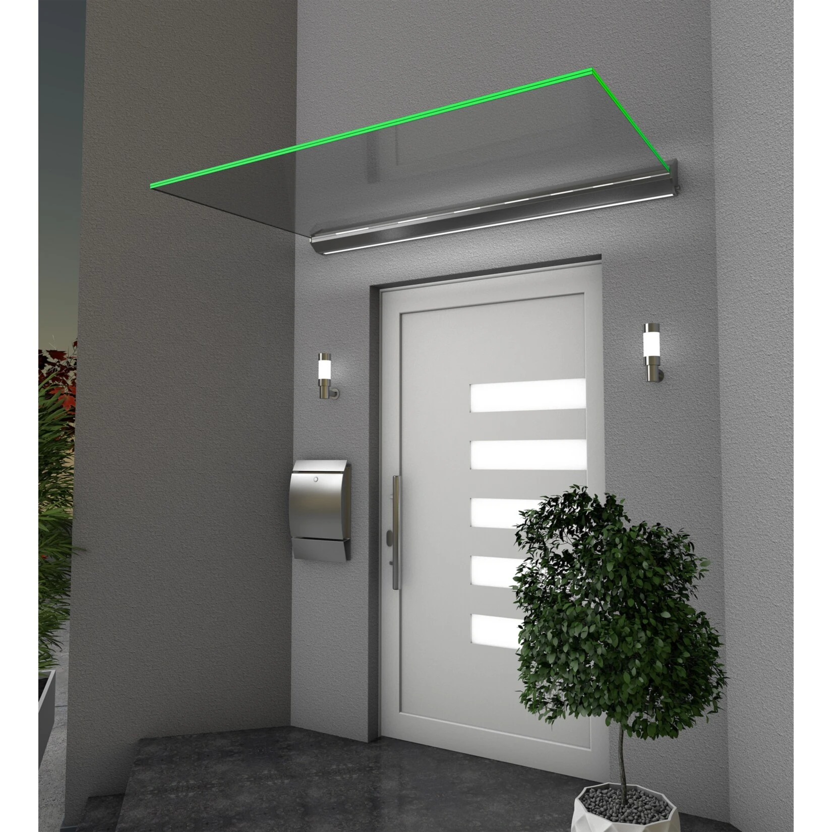 Gutta HD LED-Echtglas-Vordach 160 X 100 Cm 2 Gutta HD LED-Echtglas-Vordach 160 X 100 Cm – Bild 2