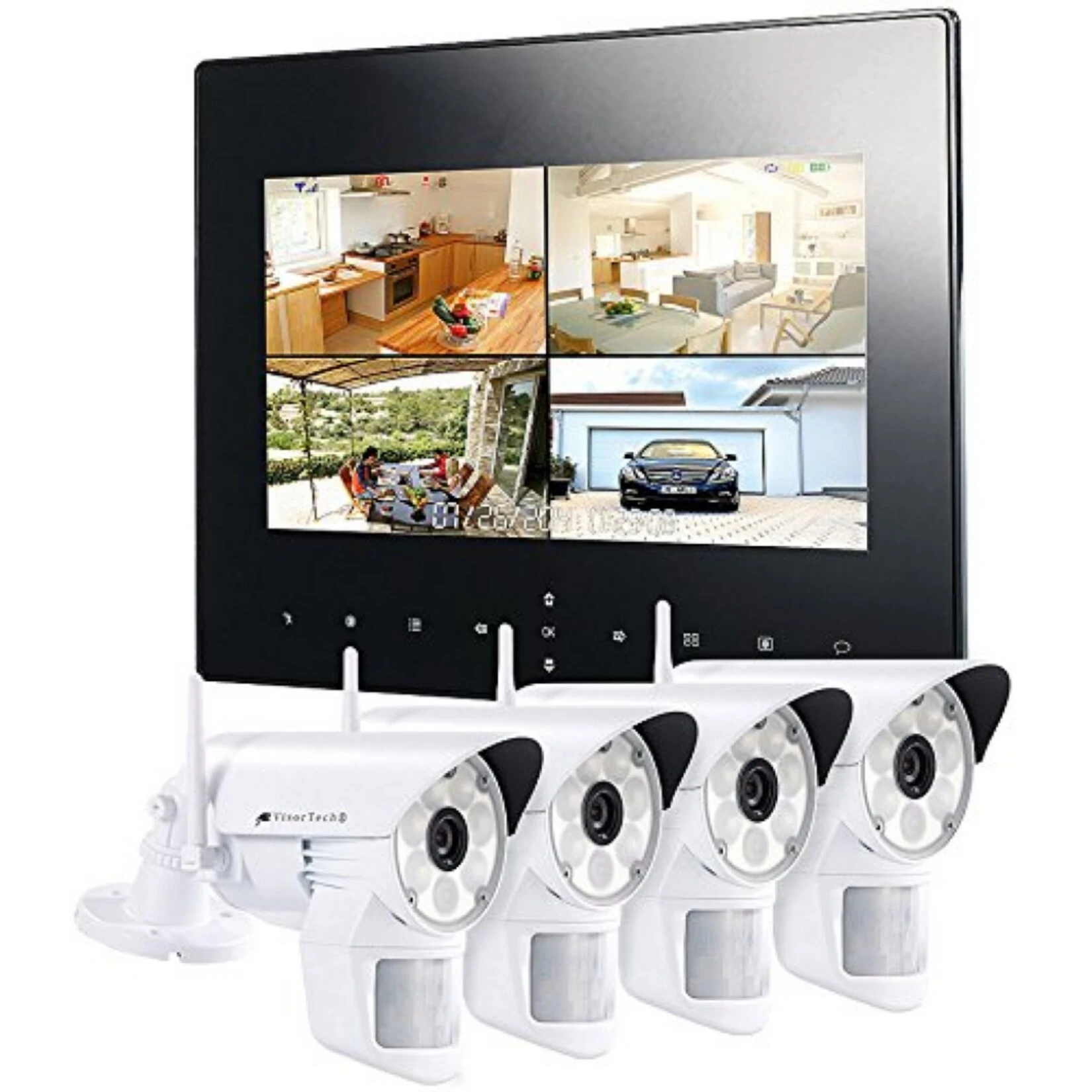 VisorTech DSC-720.mc Funk Überwachungs-Set Mit 4 LED-HD-Kameras + Monitor 1 VisorTech DSC-720.mc Funk Überwachungs-Set Mit 4 LED-HD-Kameras + Monitor