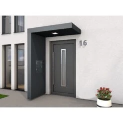 Gutta BS PLUS 160 Rechteckvordach Mit Seitenteil Links Und Briefkasten Fuka DB 703