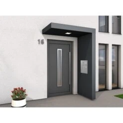 Gutta BS PLUS 160 Rechteckvordach Mit Seitenteil Rechts Und Briefkasten Fuka V2A