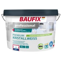 BAUFIX Professional Premium Kristallweiß Konservierungsmittelfrei, 10 Liter