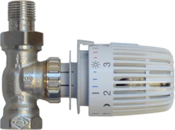 HEIMEIER Thermostat-Ventil 1/2 Z DG, Weiss, Vernickelt, Mit Fühler K