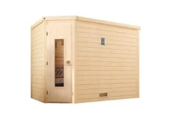 Weka Premium Massivholz-Sauna TURKU Gr. 3 Sparset 7,5 KW OS Inkl. Digitaler Steuerung, Massivholztür