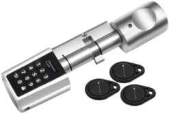 VisorTech Elektronischer Tür-Schließzylinder TSZ-550, Mit Steuereinheit Luminea RC-350.duo
