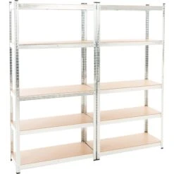 CLP 2er Set Steckregal G 90x40x180 I Schwerlastregal Max. Tragkraft 875 Kg I 2x Lagerregal Verzinkt I Ablagefläche 89 X 39,5 Cm Je Regal