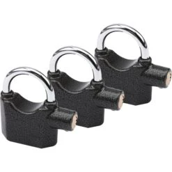 3 Stück OLYMPIA S 100 Premium Vorhängeschloss Mit Sirene, 100 DB