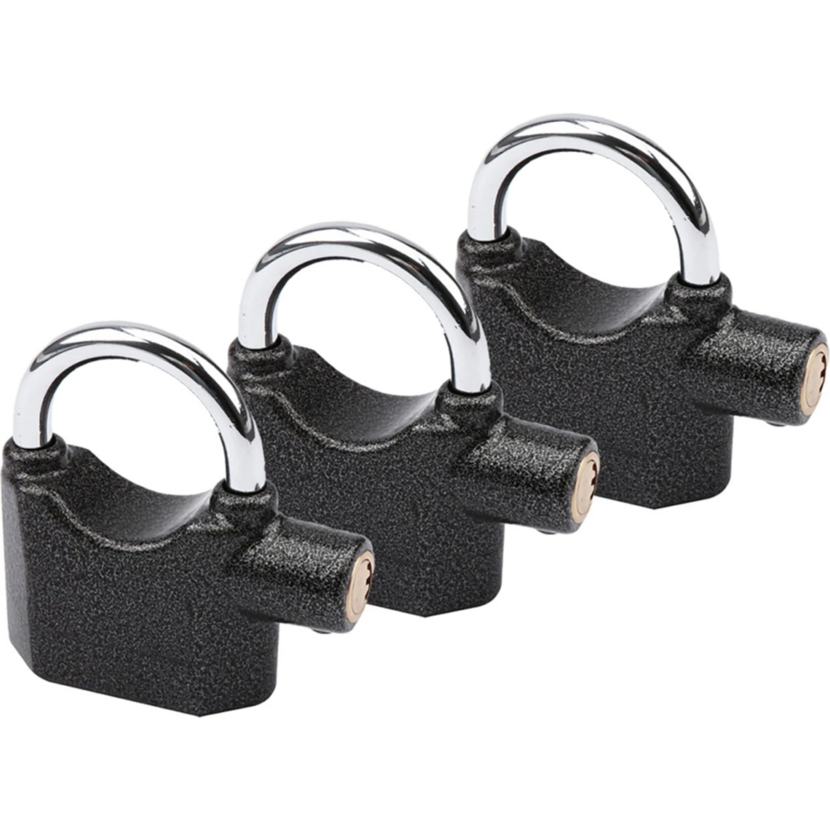 3 Stück OLYMPIA S 100 Premium Vorhängeschloss Mit Sirene, 100 DB