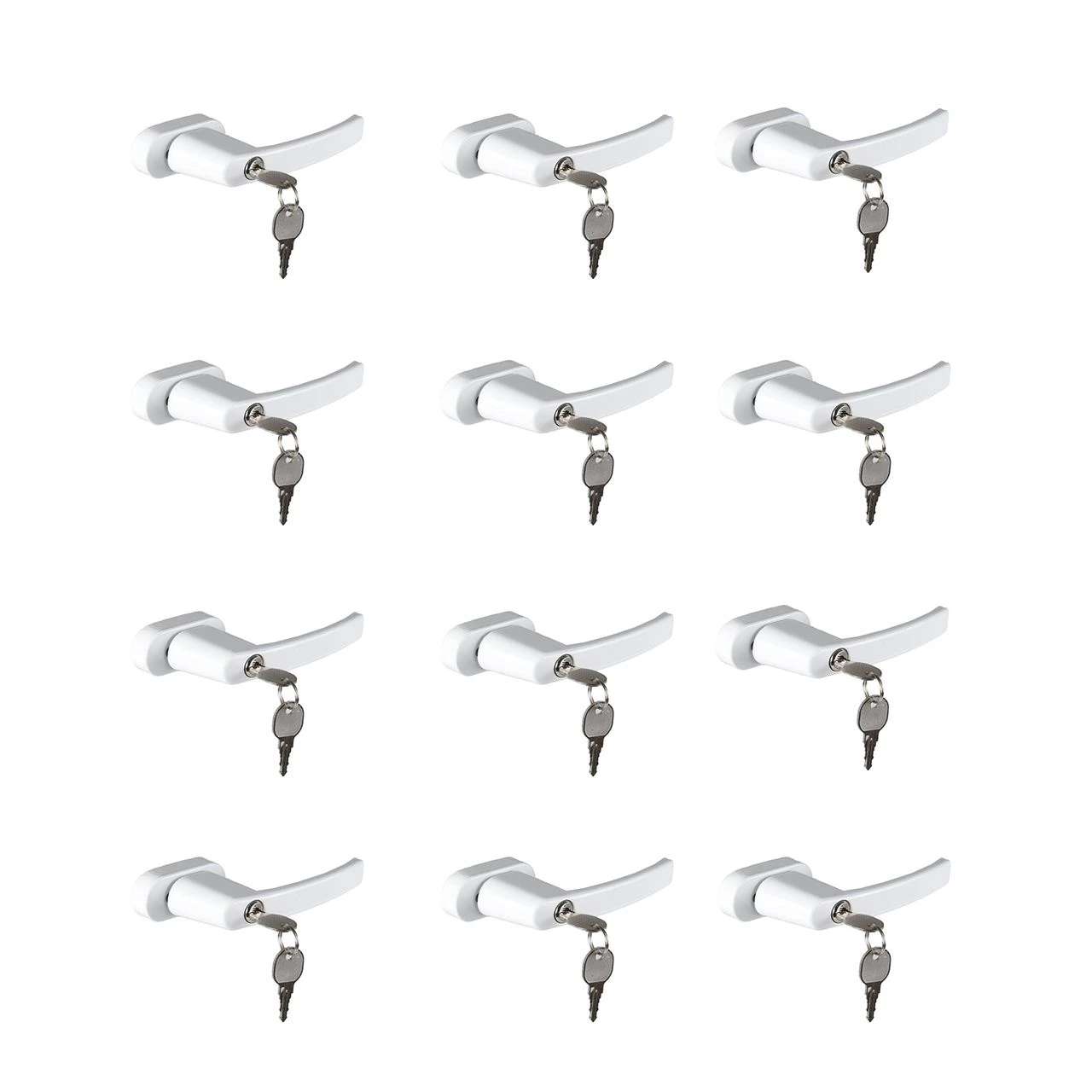 12 Stück Fenstergriff Abschließbarer Mit Je 2 Schlüsseln FGS 100 OLYMPIA