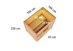 Karibu Saunahaus "Ekiti" SET Naturbelassen Mit Ofen 9 KW Ext. Strg., Kabel, Dachfolie -Kessler-Shop 8600335800 54708 prod 003