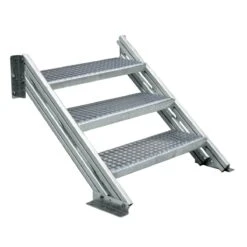 Treba Alaska Außentreppe, 3 Gitterroststufen, 1000 Mm