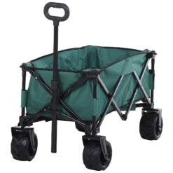 Outsunny Gerätewagen Geräumiges Design, Das Bis Zu 70 Kg Tragen Kann 108L X 53B X 59-89H Cm (LxBxH) | Bollerwagen Handwagen Transportwagen Gartenkarre