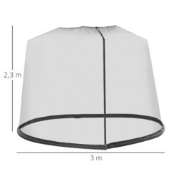 Outsunny Moskitonetz Für Sonnenschirm Schwarz 300 X 230 Cm (ØxH) | Fliegennetz Mückennetz Für Gartenschirm Schutznetz -Kessler-Shop 8600336600 84B 063 prod 005