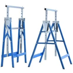 HOMCOM Gerüstbock Im 2er Set 68 X 58 X (80-130) Cm (LxBxH) | Unterstellbock Klappbock Stützbock Paarweise