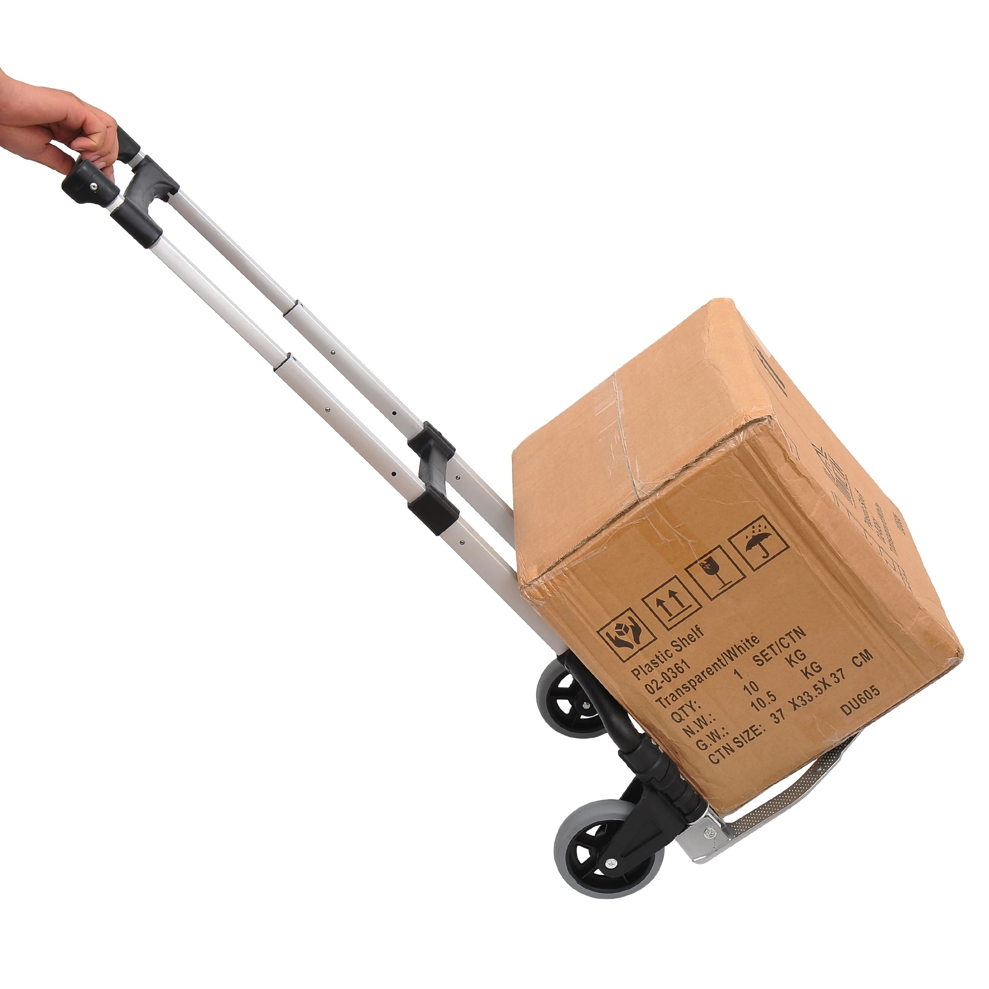 HOMCOM Transportkarre Klappbar Schwarz, Weiß, Silber Grau 41 X 38,5 X 100 Cm (LxBxH) | Sackkarre Handkarre Stapelkarre Alu-Transportkarre 4 HOMCOM Transportkarre Klappbar Schwarz, Weiß, Silber Grau 41 X 38,5 X 100 Cm (LxBxH) | Sackkarre Handkarre Stapelkarre Alu-Transportkarre – Bild 4