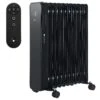 Juskys Elektroheizung Ölradiator 2500W Schwarz - Wi-Fi Steuerung, 2 Stufen, Timer & Energiesparend