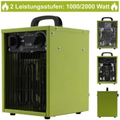 Tronitechnik TT-EIH-152 Heizgerät Heizlüfter Heizung 2.000 Watt, Tragegriff, Stahl, Stufenlose Thermosteuerung
