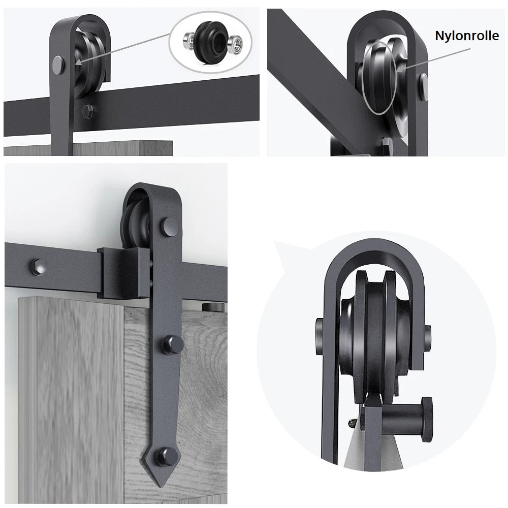 Yaheetech Schiebetürsystem Laufschiene Schiebetüren Komplettset Schiebetürbeschlag 2 Türen Mit Abstandshalter Montage-Set 396 Cm (13ft) 4 Yaheetech Schiebetürsystem Laufschiene Schiebetüren Komplettset Schiebetürbeschlag 2 Türen Mit Abstandshalter Montage-Set 396 Cm (13ft) – Bild 4