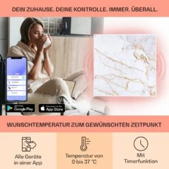 Wonderwall Air Art Smart Infrarotheizung 60x60cm 350W Wandinstallation App-Steuerung Marmor I -Kessler-Shop 8600359300 12791 prod 003