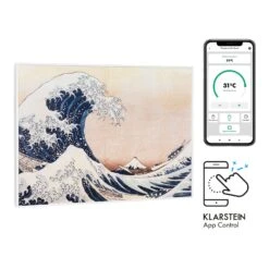 Wonderwall Air Art Smart Infrarotheizung 80x60cm 500W Wandmontage Welle