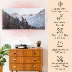 Alternative view of Wonderwall Air Art Smart Infrarotheizung 120x60cm 700W Wandinstallation App-Steuerung Berge