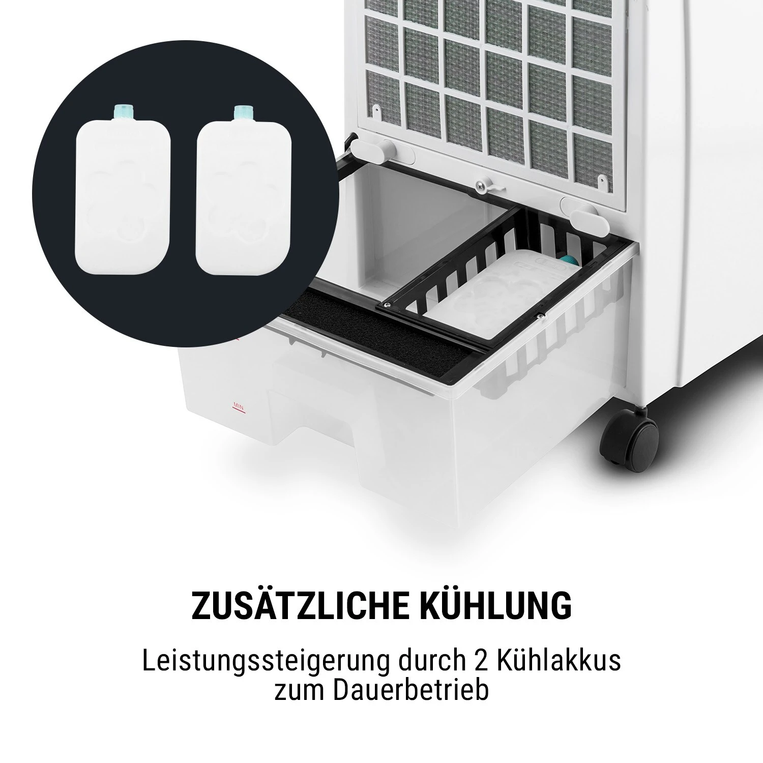 CTR-1 4-in-1 Luftkühler Ventilator Luftbefeuchter Luftreiniger 360 M³/h | 65 Watt | 7 Liter | 3 Geschwindigkeiten | Oszillation | Ionisator | Fernbedienung | Mobil – Bild 6