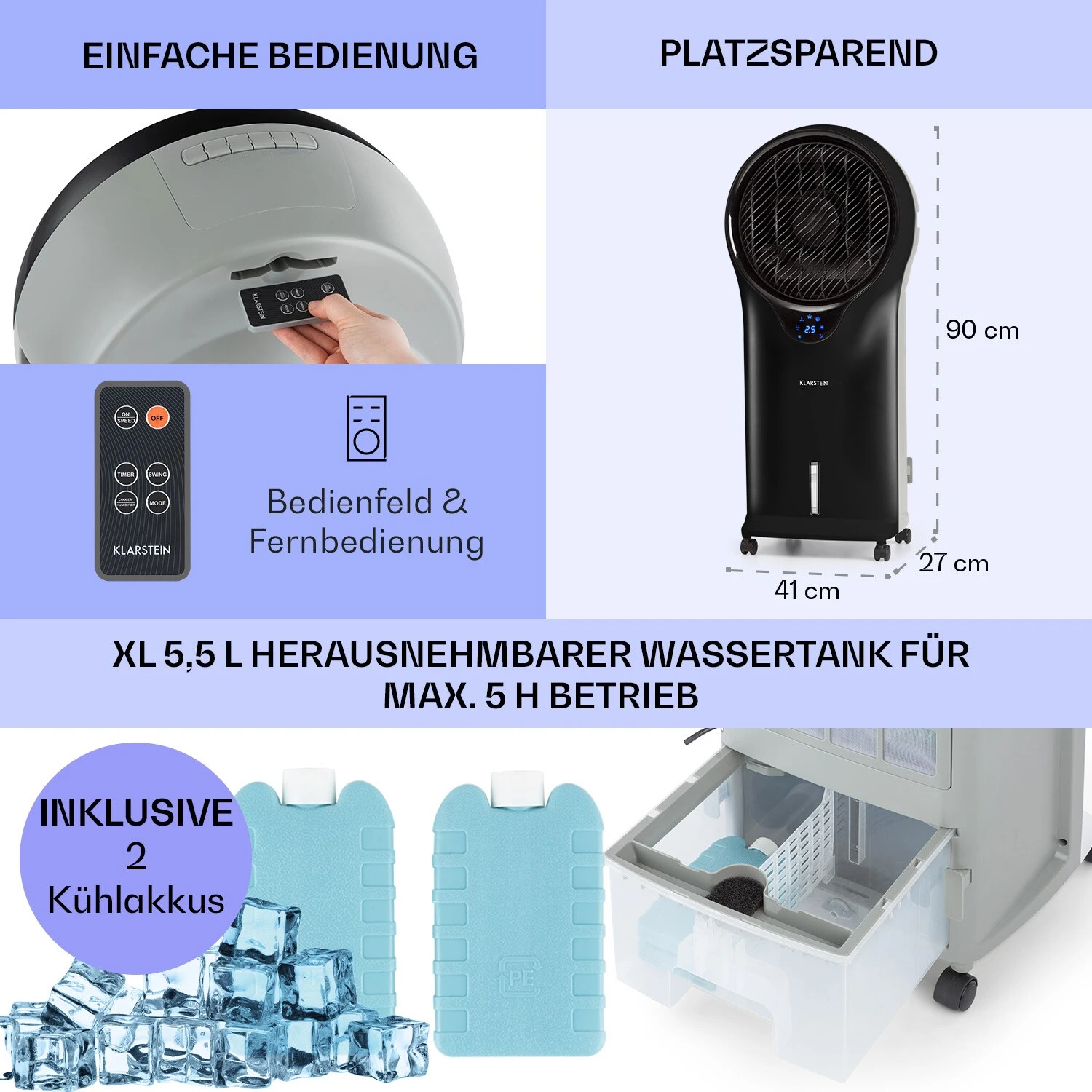 Whirlwind 3-in-1 Luftkühler Ventilator Luftbefeuchter 1600 M³/h – Bild 6