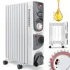 KESSER® Ölradiator - Elektrische Heizung 2500W Öl Radiator Elektroheizung Mobil Timer Lüfter Abschaltautomatik Stufenlose Temperaturregelung Überhitzungsschutz