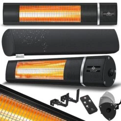 KESSER Infrarot Heizstrahler IR-Multi Heizstrahler Quarzstrahler Inkl. Schutzhülle Infrarotstrahler Terrassenstrahler Wickeltischstrahler, Infrarot, Wand-Heizstrahler, Inkl. Wettercover