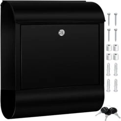 KESSER® XXL Briefkasten Edelstahl Mit Zeitungsfach , Gebürstet , 3x Schlüssel Abschließbar , Pulverbeschichtet , Wandmontage , Groß Front-Einwurf: DIN C4 = DIN A4 , Inkl. Montagematerial