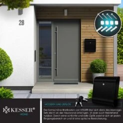 KESSER® XXL Briefkasten Edelstahl Mit Zeitungsfach , Gebürstet , 3x Schlüssel Abschließbar , Pulverbeschichtet , Wandmontage , Groß Front-Einwurf: DIN C4 = DIN A4 , Inkl. Montagematerial 10 KESSER® XXL Briefkasten Edelstahl Mit Zeitungsfach , Gebürstet , 3x Schlüssel Abschließbar , Pulverbeschichtet , Wandmontage , Groß Front-Einwurf: DIN C4 = DIN A4 , Inkl. Montagematerial -Kessler-Shop 8600364700 20023 prod 005