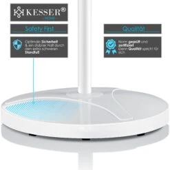 KESSER® - Standventilator 50W Standlüfter - Oszillationsfunktion 80 Grad - Standfuß Höhenverstellbar Ventilator 104 - 122cm - Hoher Luftdurchsatz - 3 Geschwindigkeitsstufen - Leise -Kessler-Shop 8600364700 20139 prod 004