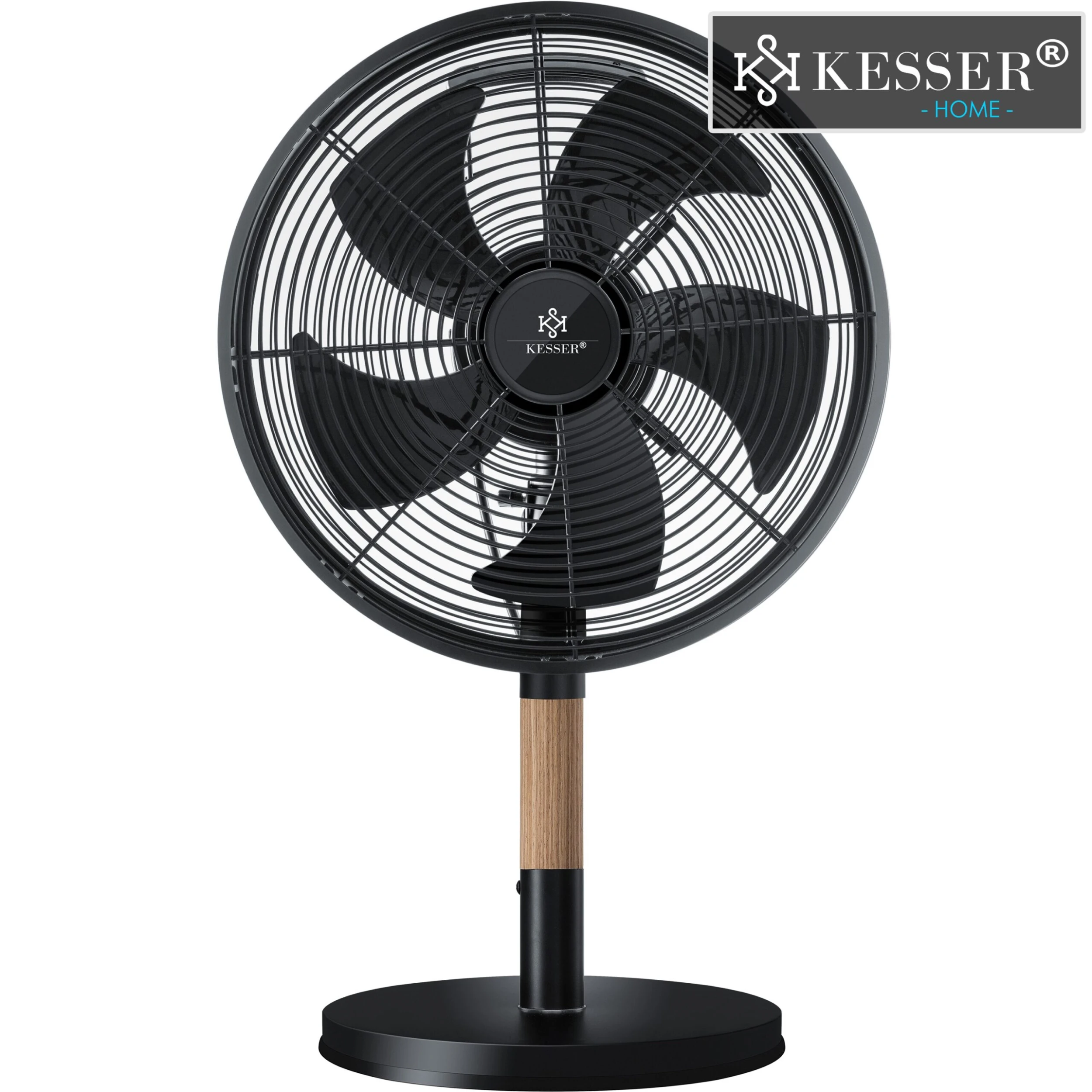 KESSER® – Tischventilator Metall - Holz Leise Mit 3 Geschwindigkeitsstufen - 80° Oszillation - Neigungswinkel 25° - Modernes Design | Mittelsäule Aus Holz 3 KESSER® – Tischventilator Metall - Holz Leise Mit 3 Geschwindigkeitsstufen - 80° Oszillation - Neigungswinkel 25° - Modernes Design | Mittelsäule Aus Holz – Bild 3