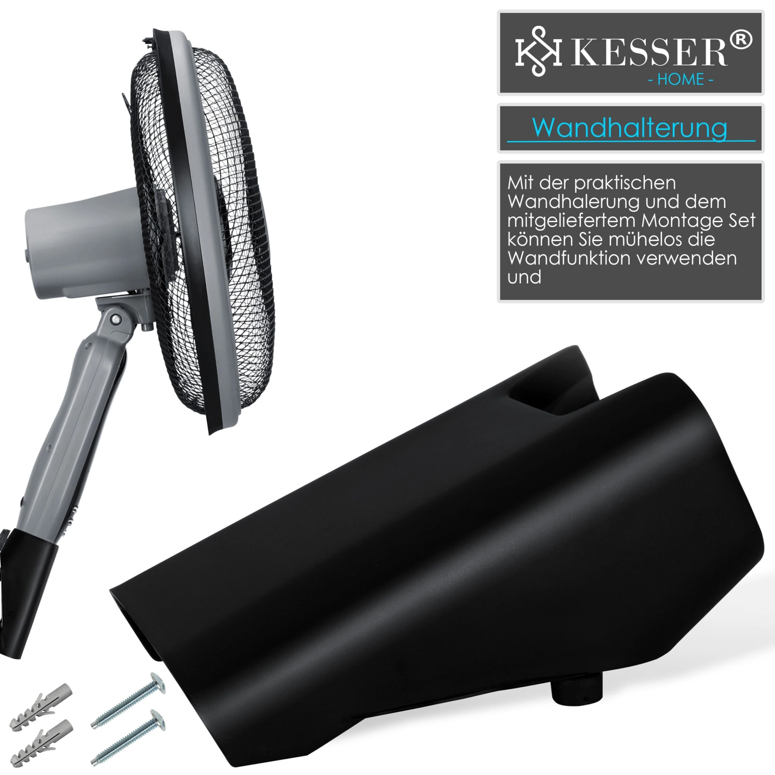 KESSER® 3in1 Standventilator Tischventilator Wandventilator Mit App Wifi , Fernbedienung | Timer | Leise Oszillation 80 Grad | Ventilator | 4 Geschwindigkeiten Inkl. Wandhalterung 2 KESSER® 3in1 Standventilator Tischventilator Wandventilator Mit App Wifi , Fernbedienung | Timer | Leise Oszillation 80 Grad | Ventilator | 4 Geschwindigkeiten Inkl. Wandhalterung – Bild 2