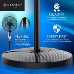 KESSER® - Standventilator Mit Fernbedienung Und Display Led - Timer | 24 Geschwindigkeiten | Leise Oszillation 80 Grad - 60 Watt - Ventilator Höhenverstellbarer 115 - 134 Cm - Kopf 35 Grad Neigbar 11 KESSER® - Standventilator Mit Fernbedienung Und Display Led - Timer | 24 Geschwindigkeiten | Leise Oszillation 80 Grad - 60 Watt - Ventilator Höhenverstellbarer 115 - 134 Cm - Kopf 35 Grad Neigbar -Kessler-Shop 8600364700 20978 prod 006