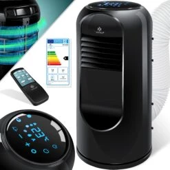 KESSER® Klimaanlage Mobil Klimagerät Sky Tower 4in1 Kühlen, Luftentfeuchter, Lüften, Ventilator - 9000 BTU/h (2.600 Watt) 2,7KW - Klima , Fernbedienung Und Timer, Nachtmodus (EEK: A)