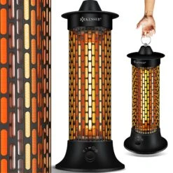 KESSER® Standheizstrahler Infrarotheizung, 1200W Heizstrahler Energieeffiziente Heizung Innenraum Mit 360° Oszillation, Infrarotheizung Standgerät, Elektroheizung IP55, Terrassen-Heizstrahler