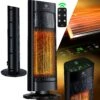 KESSER® Heizlüfter Mit Fernbedienung Energiesparend Leise 2000W Keramik Heizstrahler Standheizstrahler 15-30°C - Schnellheizer Mit 80° Oszillationsfunktion 24h Timer Heizung Turmheizstrahler