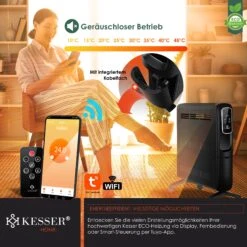 KESSER® Konvektor Elektrische Heizung ECO 2500W Heizkörper Elektroheizung Standheizung Energiesparend Display WiFi App & Fernbedienung Touchscreen - Mobil Radiator 24h Timer Thermostat 9 KESSER® Konvektor Elektrische Heizung ECO 2500W Heizkörper Elektroheizung Standheizung Energiesparend Display WiFi App & Fernbedienung Touchscreen - Mobil Radiator 24h Timer Thermostat -Kessler-Shop 8600364700 24198 prod 004