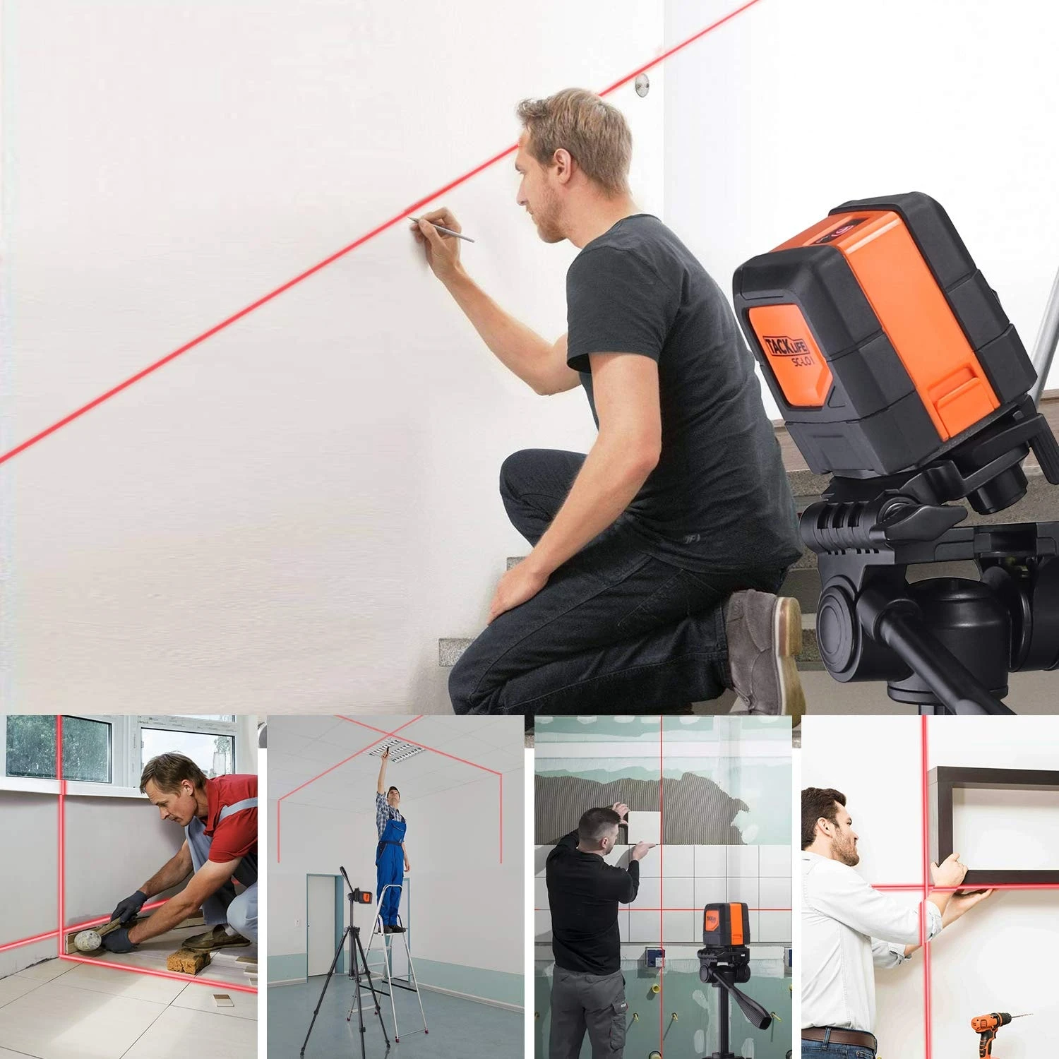 TACKLIFE SC-L01 Kreuzlinienlaser, Drei Module Mit 2 Laserköpfen 1 TACKLIFE SC-L01 Kreuzlinienlaser, Drei Module Mit 2 Laserköpfen