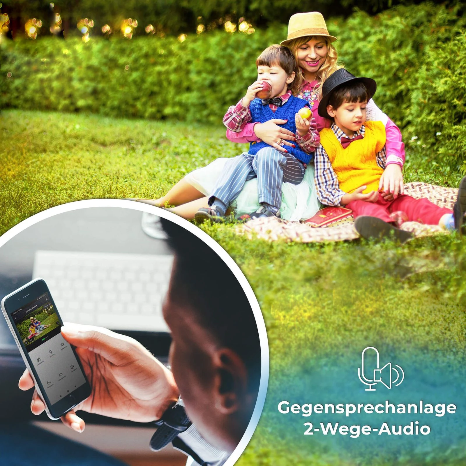 LUVISION Akku WLAN Überwachungskamera Stand-by 12 Monate, 1080p, Tuya App 10.400mAh – Bild 3