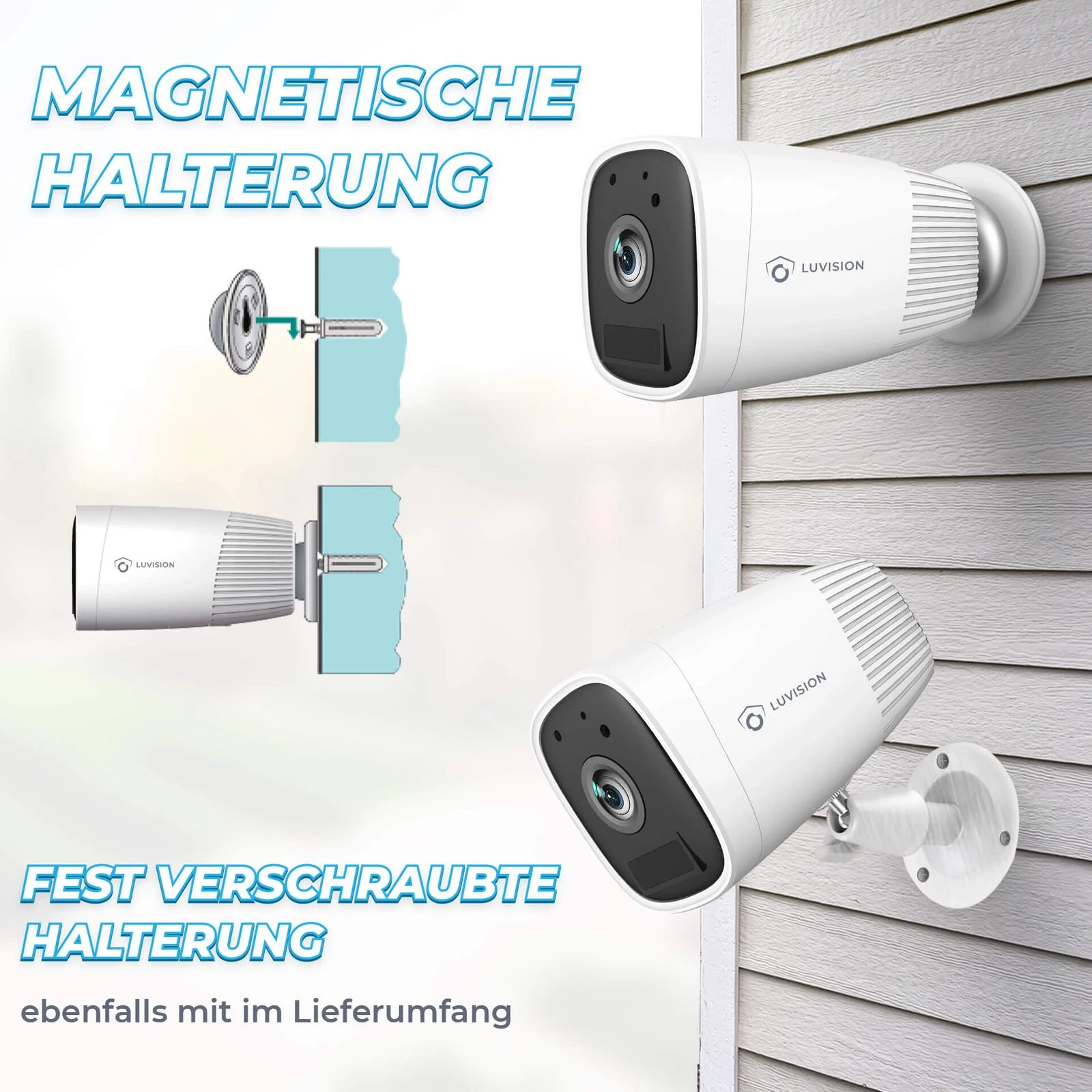 LUVISION Akku WLAN Überwachungskamera Stand-by 12 Monate, 1080p, Tuya App 10.400mAh – Bild 5