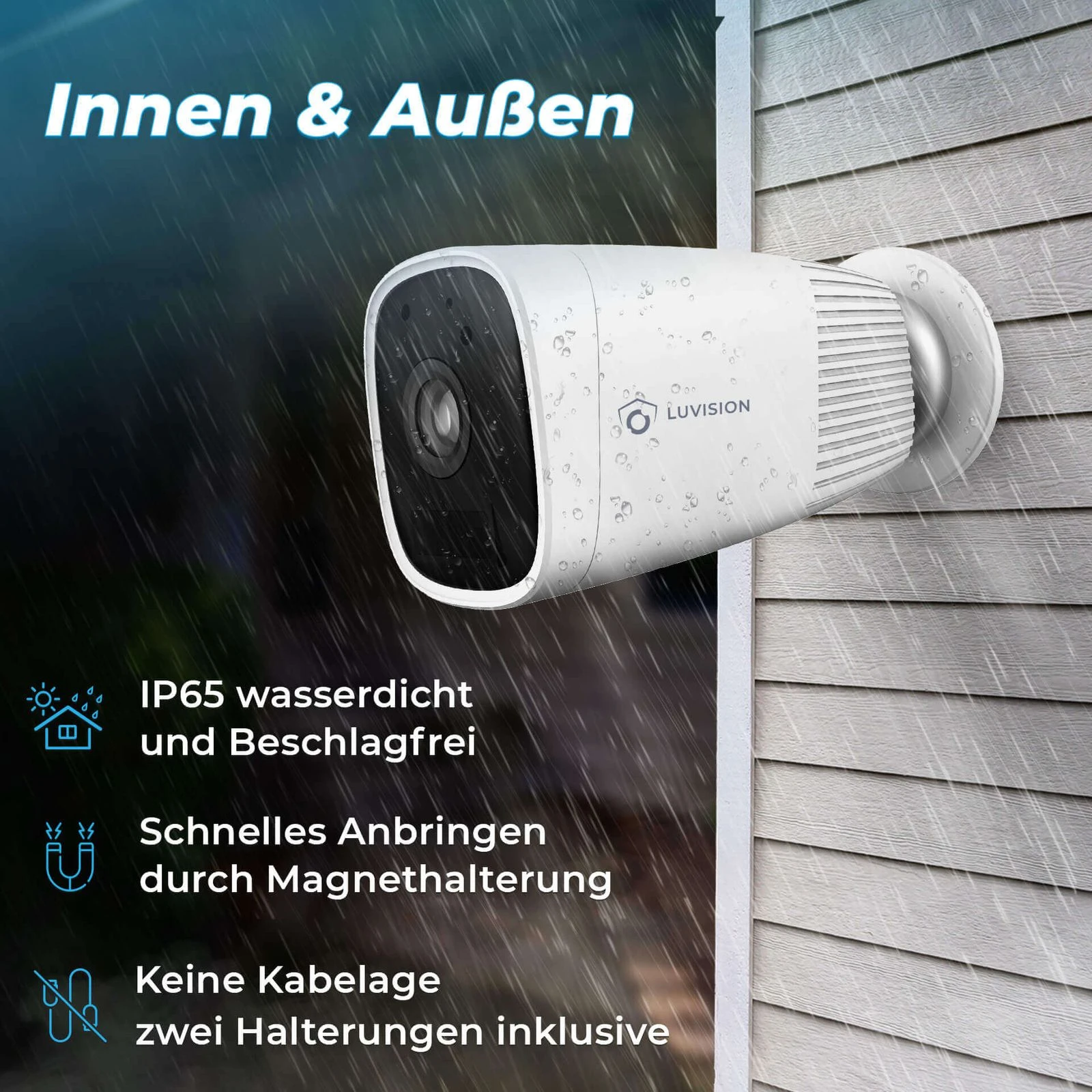 LUVISION Akku WLAN Überwachungskamera Stand-by 12 Monate, 1080p, Tuya App 10.400mAh – Bild 6