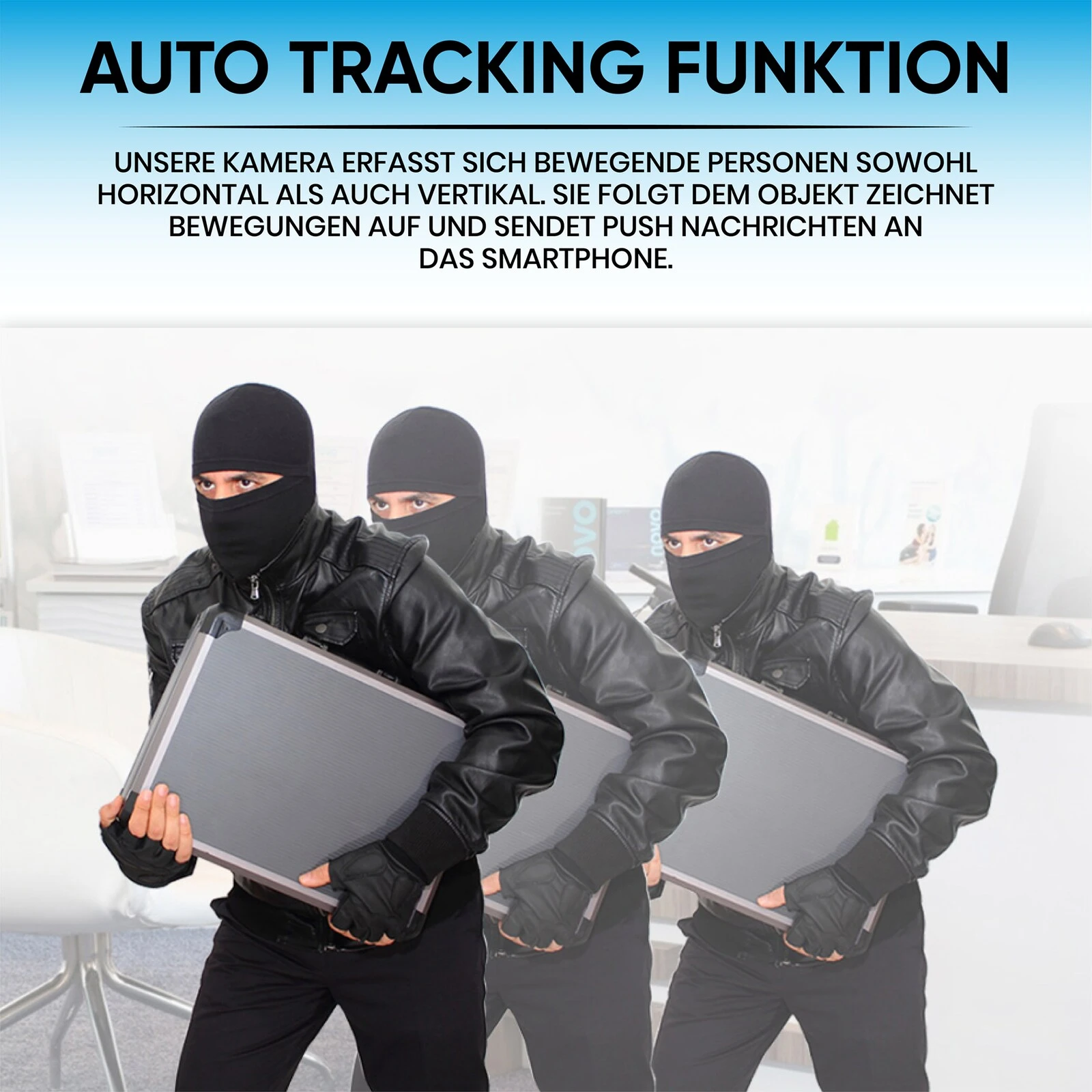 LUVISION WLAN Auto Tracking PTZ Drehbare Überwachungskamera Zoom Mit Automatische Bewegungsverfolgung Tuya App Versteckte Nachtsicht – Bild 3